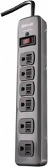 Woods PRO - 6 Outlets, 125 Volts, 15 Amps, 3' Cord, Power Outlet Strip - Keyhole Mount, 5-15 NEMA Configuration, 11-3/4" Strip, cULus - Americas Industrial Supply