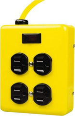 Woods PRO - 4 Outlets, 125 Volts, 15 Amps, 4' Cord, Power Outlet Strip - Keyhole Mount, 5-15 NEMA Configuration, 6" Strip, cULus - Americas Industrial Supply