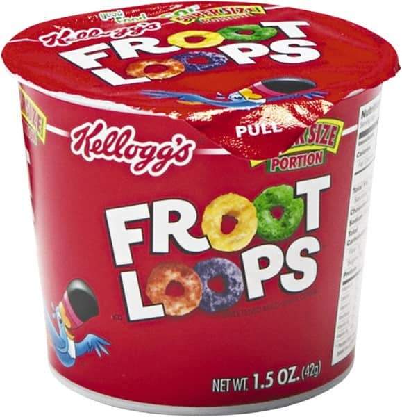 Kellogg's - Cereal - Froot Loops Breakfast Cereal, Single-Serve 1.5oz Cup, 6/Box - Americas Industrial Supply