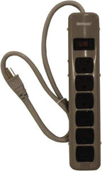 Woods PRO - 6 Outlets, 125 Volts, 15 Amps, 5' Cord, Power Outlet Strip - Keyhole Mount, 5-15 NEMA Configuration, 11-3/4" Strip, cULus - Americas Industrial Supply