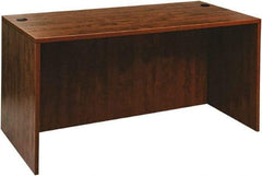 ALERA - Woodgrain Laminate Desk Shell - 59-1/8" Wide x 29-1/2" Deep x 29-5/8" High, Medium Cherry - Americas Industrial Supply