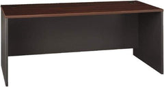 Bush Business Furniture - Laminate Over Wood Desk Shell - 71-1/8" Wide x 29-3/8" Deep x 29-7/8" High, Hansen Cherry & Graphite Gray - Americas Industrial Supply