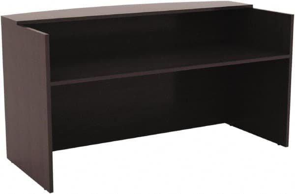 ALERA - Woodgrain Laminate Reception Desk - 71" Wide x 35-1/2" Deep x 42-1/2" High, Espresso - Americas Industrial Supply