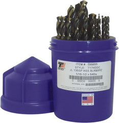 Triumph Twist Drill - 1/16 to 1/2", 135° Point, Bronze/Black Oxide Finish, High Speed Steel Jobber Length Drill Bit Set - Americas Industrial Supply