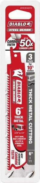 Freud - Reciprocating Saw Blades   Blade Material: Carbide    Blade Length (Inch): 6 - Americas Industrial Supply