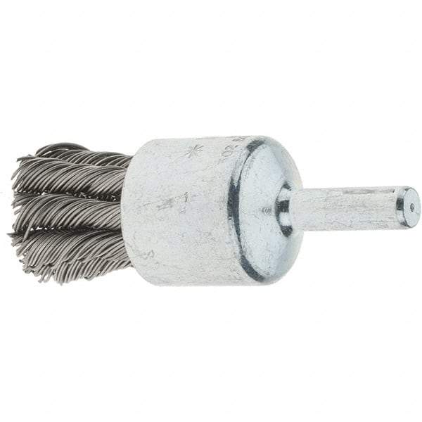 Tru-Maxx - 3/4" Brush Diam, Knotted, End Brush - 1/4" Diam Steel Shank, 22,000 Max RPM - Americas Industrial Supply