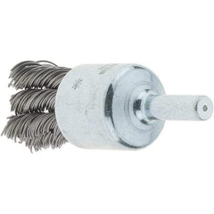 Tru-Maxx - 3/4" Brush Diam, Knotted, End Brush - 1/4" Diam Steel Shank, 22,000 Max RPM - Americas Industrial Supply