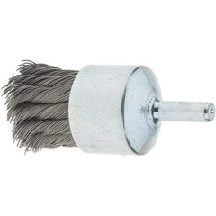 Tru-Maxx - 1-1/8" Brush Diam, Knotted, End Brush - 1/4" Diam Steel Shank, 22,000 Max RPM - Americas Industrial Supply