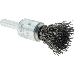 Tru-Maxx - 1/2" Brush Diam, Crimped, Flared End Brush - 1/4" Diam Steel Shank, 25,000 Max RPM - Americas Industrial Supply