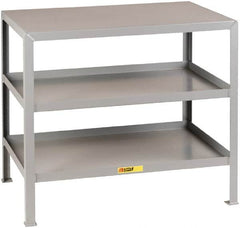 Little Giant - 60 Wide x 30" Deep x 32-1/2" High, 12 Gauge Steel Heavy-Duty Machine Table - Fixed Legs, Gray - Americas Industrial Supply