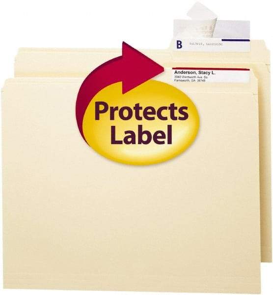 SMEAD - 100 Piece Clear Label Protector - 1.68" High x 3-1/2" Wide - Americas Industrial Supply