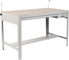 Safco - 56-1/2 Wide x 30-1/2" Deep x 35-1/2" High, Steel Drafting Table Base - Fixed Legs, Gray - Americas Industrial Supply