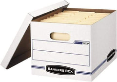 BANKERS BOX - 1 Compartment, 12-1/2" Wide x 10-1/2" High x 16-1/4" Deep, Storage Box - Corrugated Cardboard, White - Americas Industrial Supply