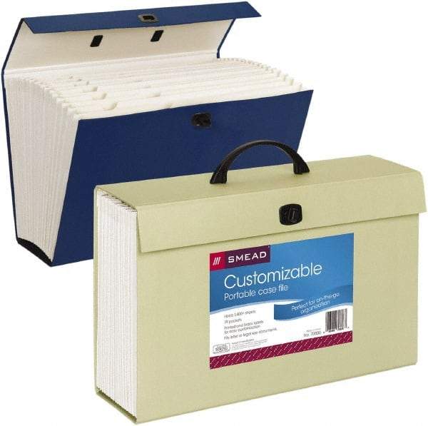 SMEAD - 19 Compartments, 15" Wide x 10" High x 5-1/4" Deep, Case File - Corrugated Cardboard, Assorted Colors - Americas Industrial Supply