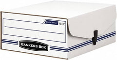 BANKERS BOX - 1 Compartment, 9-1/8" Wide x 4-3/8" High x 11-3/8" Deep, Storage Box - Corrugated Fiberboard, White/Blue - Americas Industrial Supply