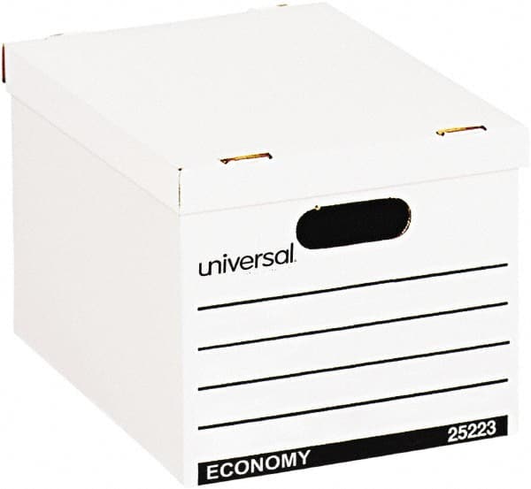 UNIVERSAL - 1 Compartment, 12" Wide x 10" High x 15" Deep, Storage Box - Corrugated Fiberboard, White - Americas Industrial Supply