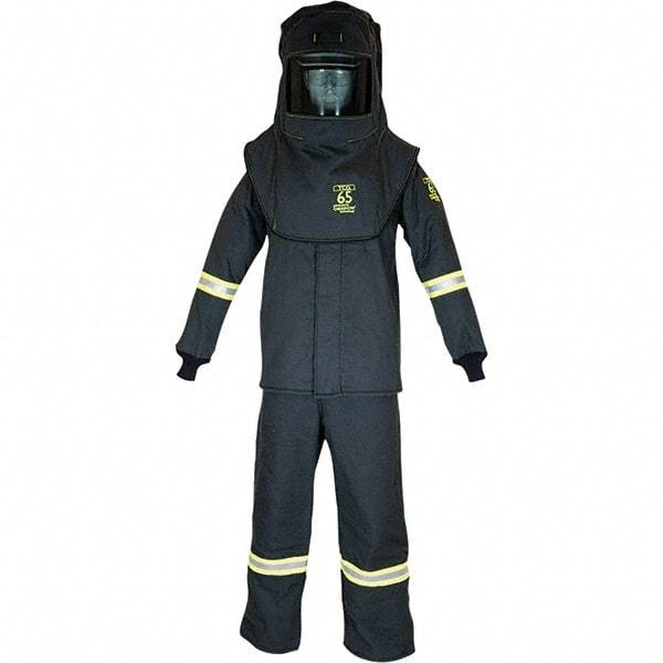 Oberon - Size L, 4 HRC, 12.5 oz Arc Flash Clothing Kit - 76 cal per Sq cm, Hood Protection, Bib Overalls - Americas Industrial Supply