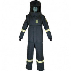 Oberon - Size L, 4 HRC, 12.5 oz Arc Flash Clothing Kit - 76 cal per Sq cm, Hood Protection, Bib Overalls - Americas Industrial Supply