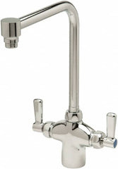 Zurn - Bent Riser, Two Handle, Chrome Plated Single Hole Mount, Laboratory Faucet - Lever Handle - Americas Industrial Supply