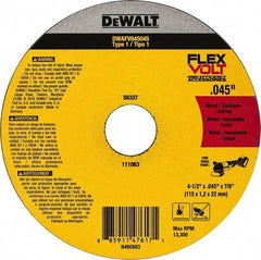 DeWALT - 4-1/2" Ceramic Cutoff Wheel - 0.045" Thick, 7/8" Arbor, 13,300 Max RPM, Use with Portable Tools - Americas Industrial Supply