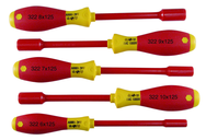 Insulated Nut Driver Metric Set Includes: 6.0 - 10.0mm. 5 Pieces - Americas Industrial Supply