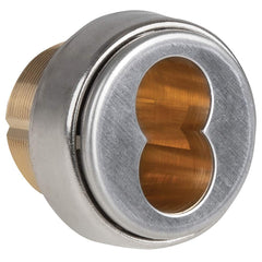 Cylinders; Type: Mortise; Keying: Less Core; Number of Pins: 6; Finish/Coating: Satin Chrome; Minimum Order Quantity: Brass; Material: Brass; Type: Mortise; Material: Brass