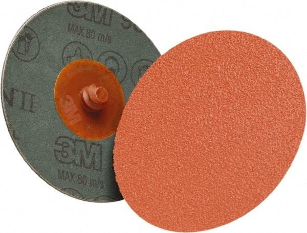 3M - 4" Disc Diam, 80 Grit, Ceramic Quick Change Disc - Type R Attaching System, Coated, 12,000 RPM, 987C Series - Americas Industrial Supply