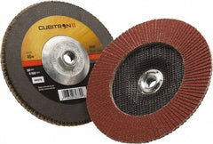3M - 40 Grit, 7" Disc Diam, 5/8-11 Center Hole, Type 27 Ceramic Flap Disc - 8,500 Max RPM, Polyester Backing, Arbor Attaching System, Coated - Americas Industrial Supply