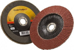 3M - 80 Grit, 7" Disc Diam, 7/8" Center Hole, Type 29 Ceramic Flap Disc - 8,500 Max RPM, Polyester Backing, Arbor Attaching System, Coated - Americas Industrial Supply