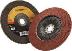 3M - 40 Grit, 7" Disc Diam, 7/8" Center Hole, Type 29 Ceramic Flap Disc - 8,500 Max RPM, Polyester Backing, Arbor Attaching System, Coated - Americas Industrial Supply