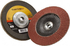 3M - 80 Grit, 7" Disc Diam, 5/8-11 Center Hole, Type 29 Ceramic Flap Disc - 8,500 Max RPM, Polyester Backing, Arbor Attaching System, Coated - Americas Industrial Supply