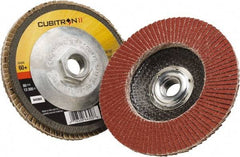 3M - 60 Grit, 4" Disc Diam, 5/8" Center Hole, Type 29 Ceramic Flap Disc - 15,000 Max RPM, Polyester Backing, Arbor Attaching System, Coated - Americas Industrial Supply