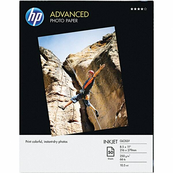 Hewlett-Packard - 8-1/2" x 11" White Photo Paper - Use with Inkjet Printers - Americas Industrial Supply