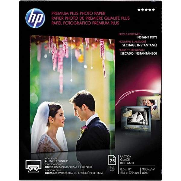 Hewlett-Packard - 8-1/2" x 11" White Photo Paper - Use with Inkjet Printers - Americas Industrial Supply