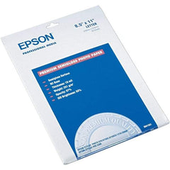 Epson - 8-1/2" x 11" White Photo Paper - Use with Inkjet Printers - Americas Industrial Supply