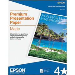 Epson - 8-1/2" x 11" Bright White Photo Paper - Use with Inkjet Printers - Americas Industrial Supply