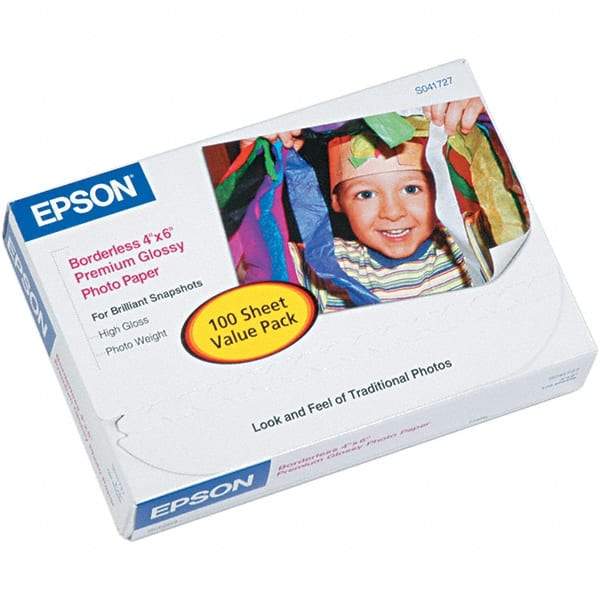 Epson - 4" x 6" White Photo Paper - Use with Inkjet Printers - Americas Industrial Supply