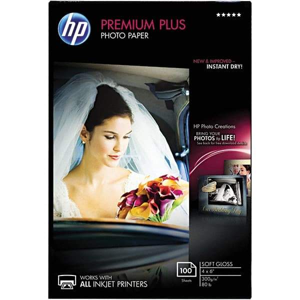 Hewlett-Packard - 4" x 6" White Photo Paper - Use with Inkjet Printers - Americas Industrial Supply