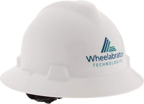 MSA - ANSI Type I, Class E Rated, 4-Point, Ratchet Adjustment Hard Hat - Blue, Full Brim, Wheelbrator - Americas Industrial Supply