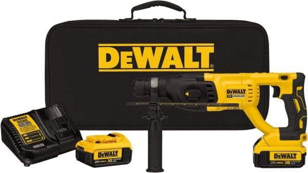 DeWALT - 20 Volt 1" SDS Plus Chuck Cordless Rotary Hammer - 0 to 5,550 BPM, 0 to 1,500 RPM, Reversible - Americas Industrial Supply