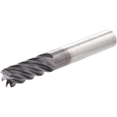 Iscar - 1/2" Diam, 1" LOC, 12 Flute Solid Carbide Roughing & Finishing Corner Chamfer End Mill - TiAlN Finish, 3-1/2" OAL, 1/2" Shank Diam, Straight Shank, 35° Helix, Non-Centercutting, Regular Length - Americas Industrial Supply