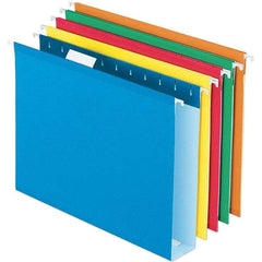 Pendaflex - 8-1/2 x 11", Letter Size, Assorted Colors, Hanging File Folder - 11 Point Stock, 1/5 Tab Cut Location - Americas Industrial Supply