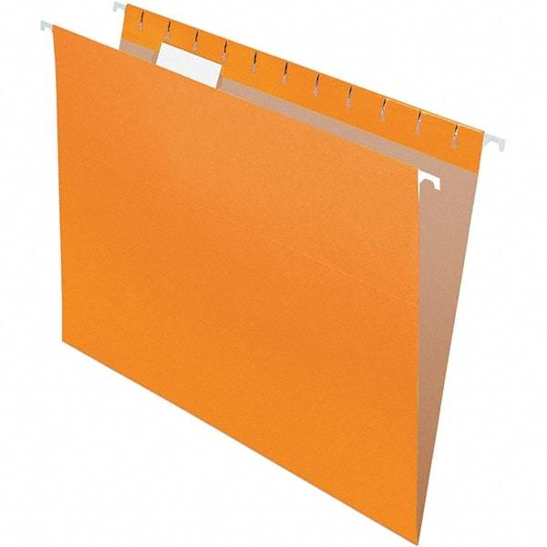 Pendaflex - 8-1/2 x 11", Letter Size, Orange, Hanging File Folder - 11 Point Stock, 1/5 Tab Cut Location - Americas Industrial Supply