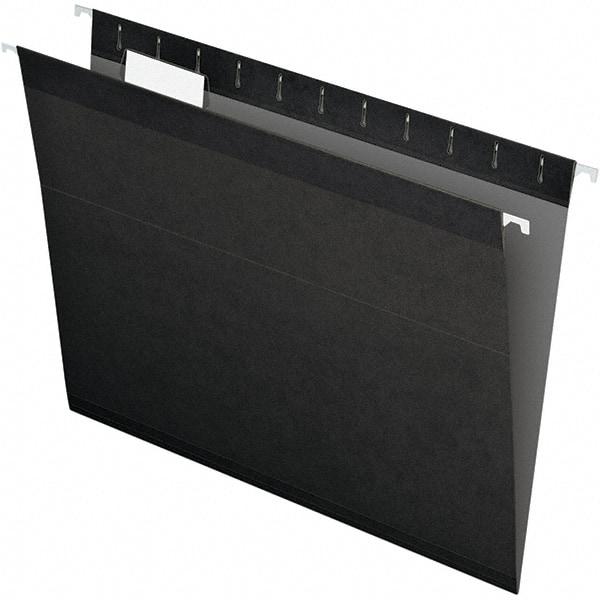 Pendaflex - 8-1/2 x 11", Letter Size, Black, Hanging File Folder - 11 Point Stock, 1/5 Tab Cut Location - Americas Industrial Supply