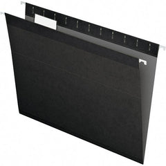 Pendaflex - 8-1/2 x 11", Letter Size, Black, Hanging File Folder - 11 Point Stock, 1/5 Tab Cut Location - Americas Industrial Supply