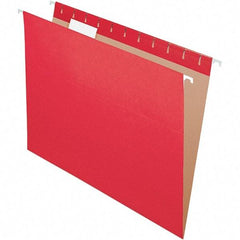 Pendaflex - 8-1/2 x 11", Letter Size, Red, Hanging File Folder - 11 Point Stock, 1/5 Tab Cut Location - Americas Industrial Supply