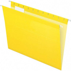 Pendaflex - 8-1/2 x 11", Letter Size, Yellow, Hanging File Folder - 11 Point Stock, 1/5 Tab Cut Location - Americas Industrial Supply