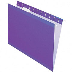 Pendaflex - 8-1/2 x 11", Letter Size, Violet, Hanging File Folder - 11 Point Stock, 1/5 Tab Cut Location - Americas Industrial Supply