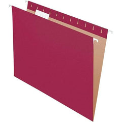 Pendaflex - 8-1/2 x 11", Letter Size, Burgundy, Hanging File Folder - 11 Point Stock, 1/5 Tab Cut Location - Americas Industrial Supply