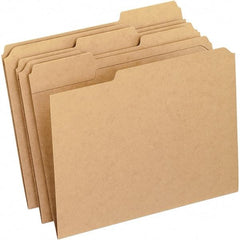 Pendaflex - 9-7/8 x 11-3/4", Letter Size, Brown, File Folders with Top Tab - 11 Point Stock, Assorted Tab Cut Location - Americas Industrial Supply